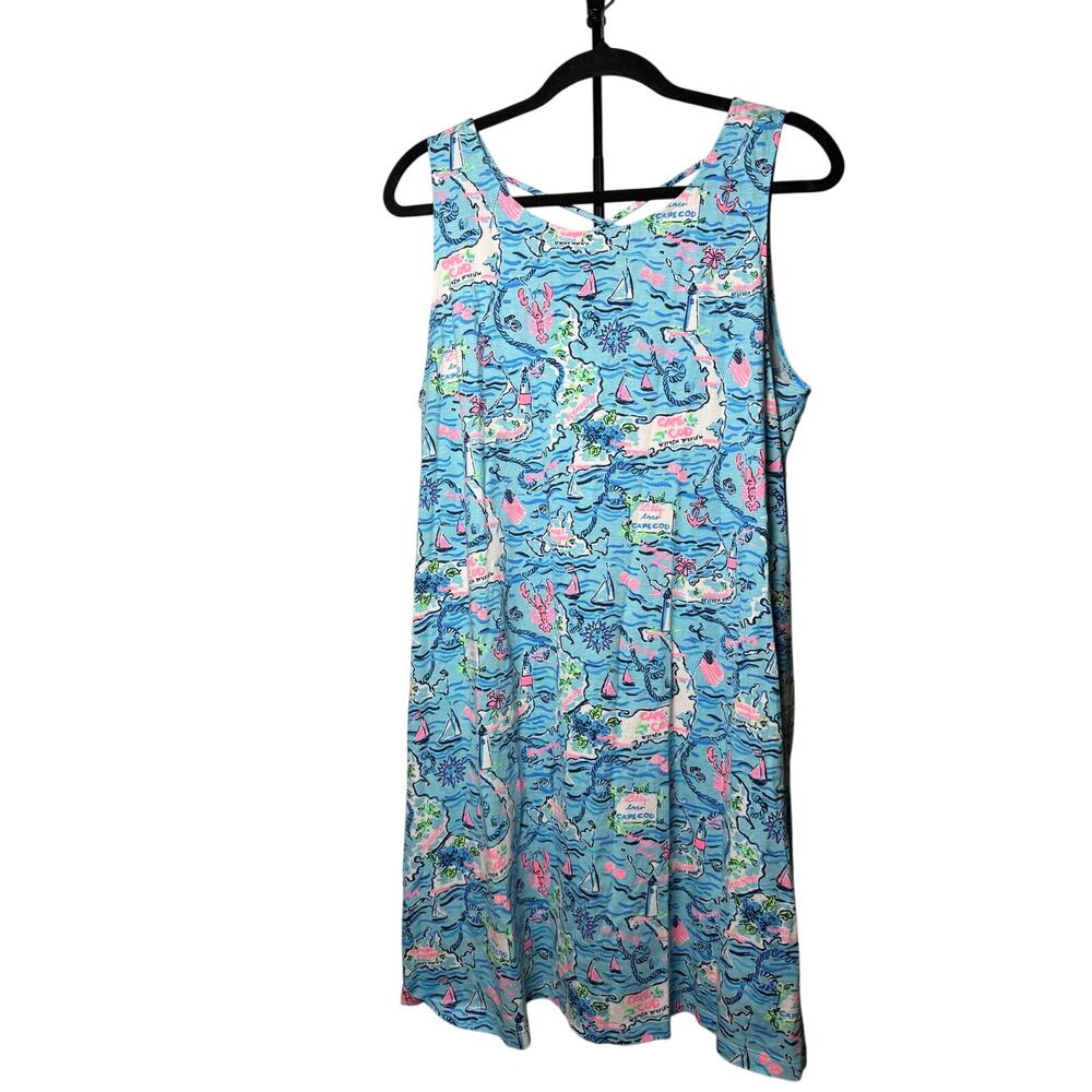 Lilly Pulitzer Cape Cod Kristen Swing Dress 100% Pima Cotton Size XL